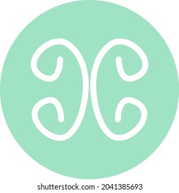 Pisces zodiac sign, illustration, vector, on a white background.