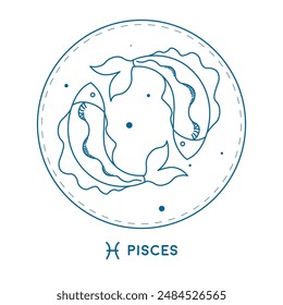 Pisces Zodiac Sign Illustration vector