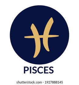 Pisces zodiac sign is isolated. Astrology. The science of the stars.