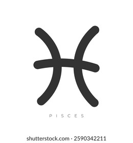 Pisces zodiac sign line art symbol vector illustration isolated on white background