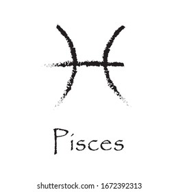 Pisces Zodiac Sign Symbol Simple Black Stock Vector (Royalty Free ...