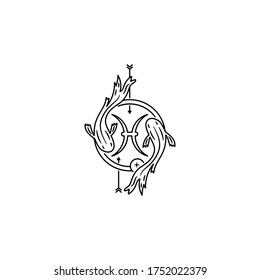 Pisces zodiac sign symbol Tattoo design in my art style