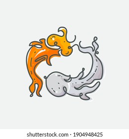 Pisces zodiac sign. Vector illustration of the zodiacal constellations line drawing design.
