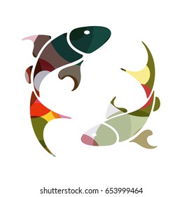 Pisces zodiac Sign, vector illustration