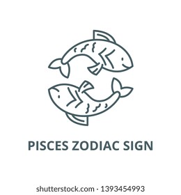 Pisces zodiac sign vector line icon, linear concept, outline sign, symbol