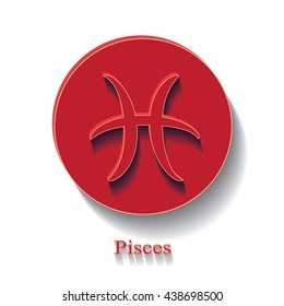 Pisces zodiac sign.Vector illustration.