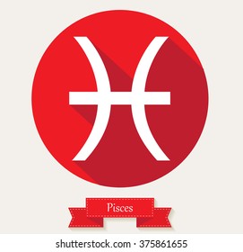 Pisces zodiac sign.Zodiac icon.Vector illustration.