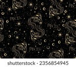 Pisces zodiac star seamless pattern. Pisces sign symbol stars Vector EPS10 , Design for fashion , fabric, textile, wallpaper, cover, web , wrapping and all prints