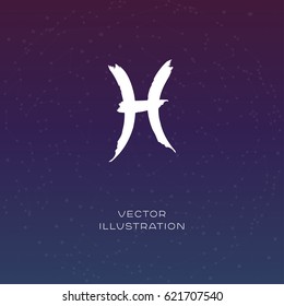 Pisces zodiac star sign vector icon