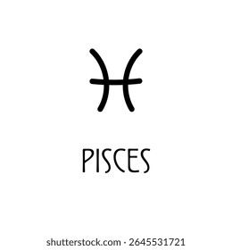 Pisces zodiac symbol icon with minimalist curved design