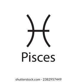 pisces zodiac symbol icon vector template illustration logo design