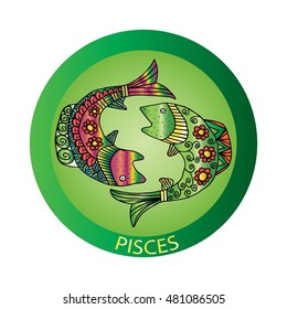 Pisces Zodiac Zentangle