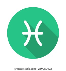  Pisces Zodiac,Flat style with long shadows with lucky color  background