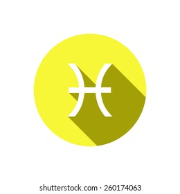 Pisces Zodiac,Flat style with long shadows