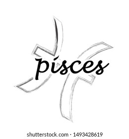 Pisces.Horoscope scene with zodiac sing.Astrology.