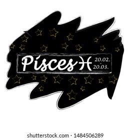 Pisces.Horoscope scene with zodiac sing.Astrology.Space.