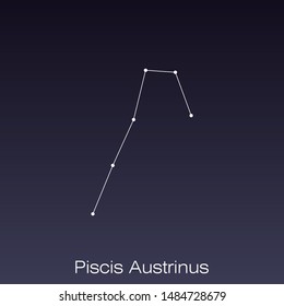 Piscis Austrinus constellation as it can be seen by the naked eye.