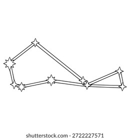 piscis austrinus constellation illustration hand drawn outline vector
