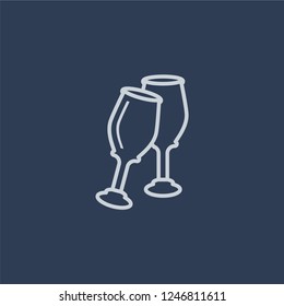 Pisco Sour icon. Pisco Sour linear design concept from Drinks collection. Simple element vector illustration on dark blue background.