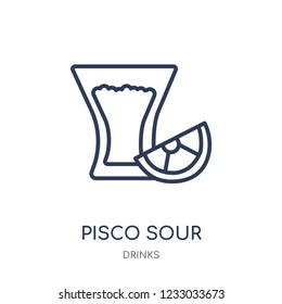 Pisco Sour icon. Pisco Sour linear symbol design from drinks collection. Simple outline element vector illustration on white background