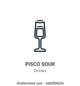 Icono de vector de contorno agio Pisco. Icono de harina de pisco negro de línea delgada, simple vectorial plano ilustración de elemento de bebidas editables concepto de trazo aislado en fondo blanco