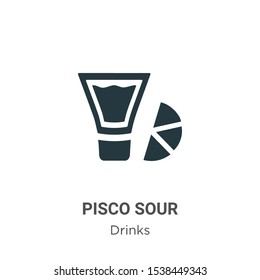 Pisco sour vector icon on white background. Flat vector pisco sour icon symbol sign from modern drinks collection for mobile concept and web apps design.