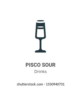 Pisco sour vector icon on white background. Flat vector pisco sour icon symbol sign from modern drinks collection for mobile concept and web apps design.
