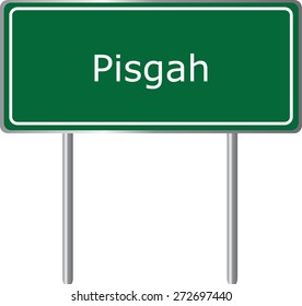 Pisgah, Alabama, road sign green vector illustration, road table, USA city