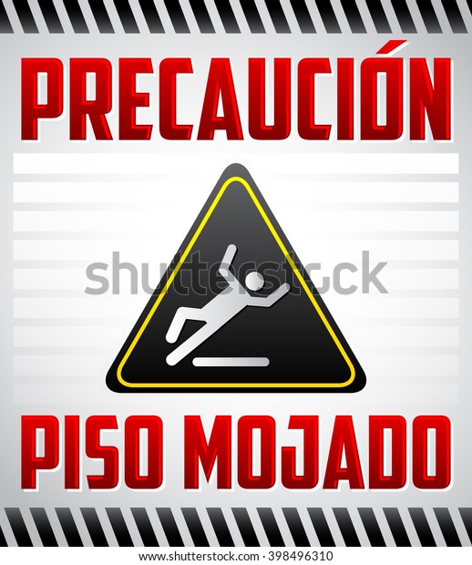 Piso Mojado Precaucion Caution Wet Floor Stock Vektorgrafik