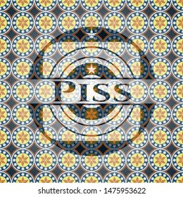 Piss arabesque style emblem. arabic decoration.