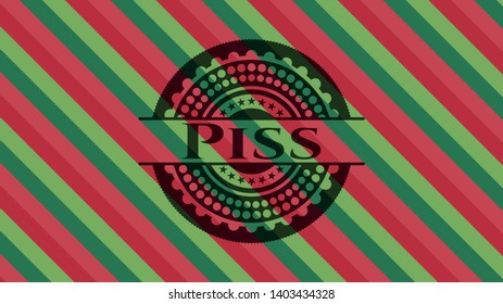 Piss christmas style emblem. Vector Illustration. Detailed.