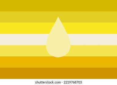 Piss fetish flag pride vector illustration isolated. Urine Fetishism unusual sexual behavior. Urolagnia weird fetish. LGBTQ+ community. Piss pride symbol.