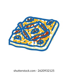 pissaladier cozinha francesa ícone doodle esboço vetor. pissaladier sinal de cozinha francesa. ilustração símbolo isolado