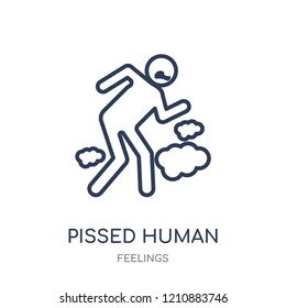 pissed human icon. pissed human linear symbol design from Feelings collection. Simple outline element vector illustration on white background.