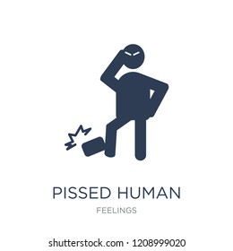 pissed human icon. Trendy flat vector pissed human icon on white background from Feelings collection, vector illustration can be use for web and mobile, eps10