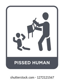 pissed human icon vector on white background, pissed human trendy filled icons from Feelings collection, pissed human simple element illustration