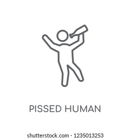 pissed human linear icon. Modern outline pissed human logo concept on white background from Feelings collection. Suitable for use on web apps, mobile apps and print media.