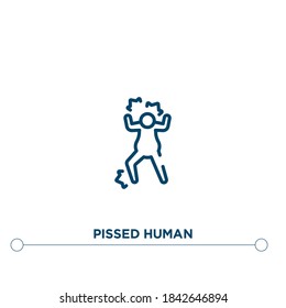 pissed human outline vector icon. simple element illustration. pissed human outline icon from editable feelings concept. can be used for web and mobile
