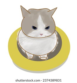 Digitale Kunst mit ausgeprägtem Katzenausdruck