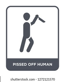 pissed off human icon vector on white background, pissed off human trendy filled icons from Feelings collection, pissed off human simple element illustration