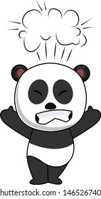 Panda, ilustración, vector sobre fondo blanco.