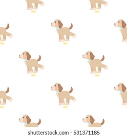 Pissing dog vector illustration icon in cartoon design