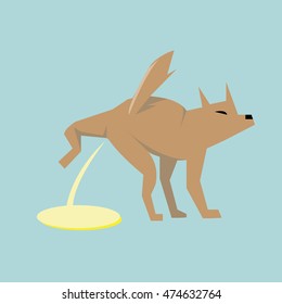 pissing dog-vector cartoon