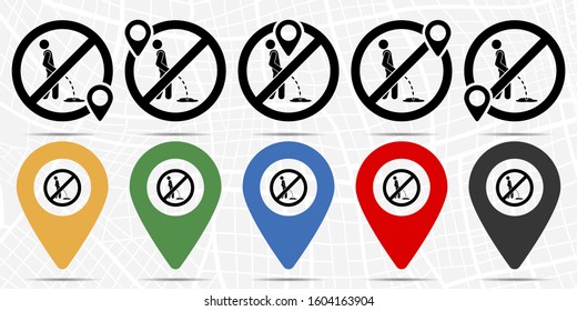 pissing, man icon in location set. Simple glyph, flat illustration element of universal theme icons