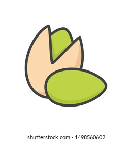 Pista nut vector graphics flat icon