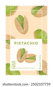 Pista packaging design templates, watercolour style vector illustration.