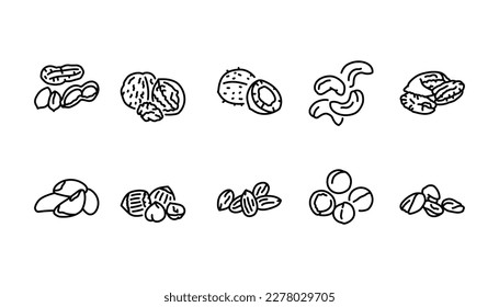 Pistachio black line icon. Natural organic super food. Pictogram for web page, mobile app, promo.