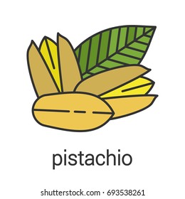 Pistachio color icon. Flavoring, seasoning. Isolated vector illustration