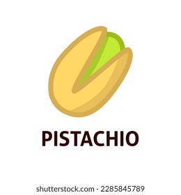 Icono de color de Pistachio. Tiras naturales. Ingenioso orgánico. Nuez fresca para una dieta saludable. Símbolo de planta