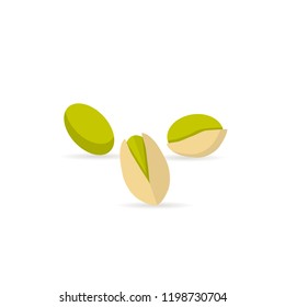 Pistachio flat icon with shadow on white background